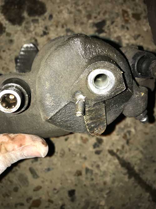 Audi A3 damaged brake calliper