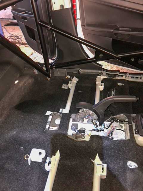Mitsubishi Evo 10 seat brackets installed