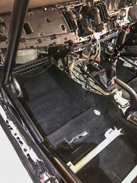 Mitsubishi Evo 10 interior being refitted