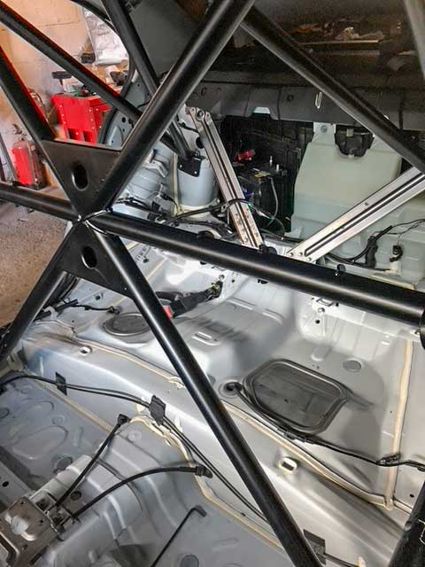 Mitsubishi Evo 10 roll cage during fitting